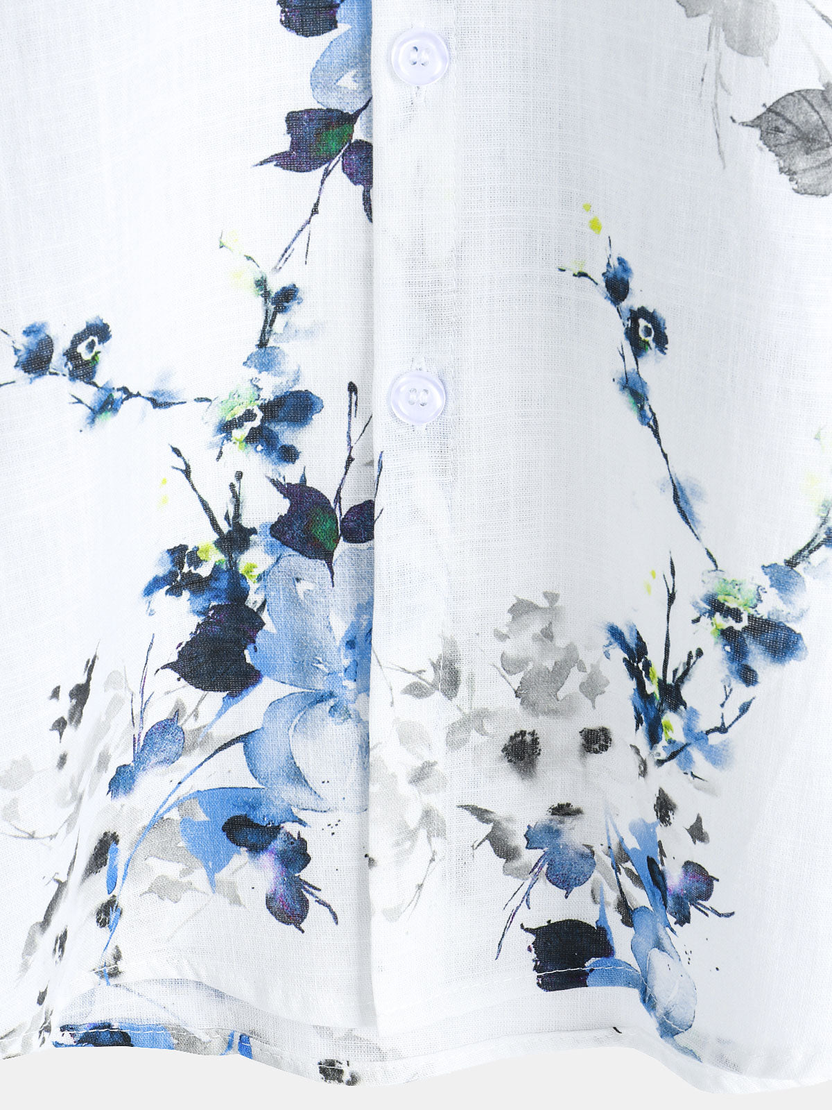 Men's Casual Summer Vintage Floral Print Short Sleeve Cotton Shirt