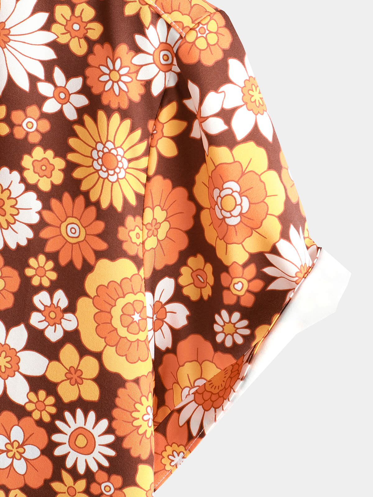 Men's Floral Vintage Flower Button Up 70s Themed Disco Party Short Sleeve Beach Summer Shirt