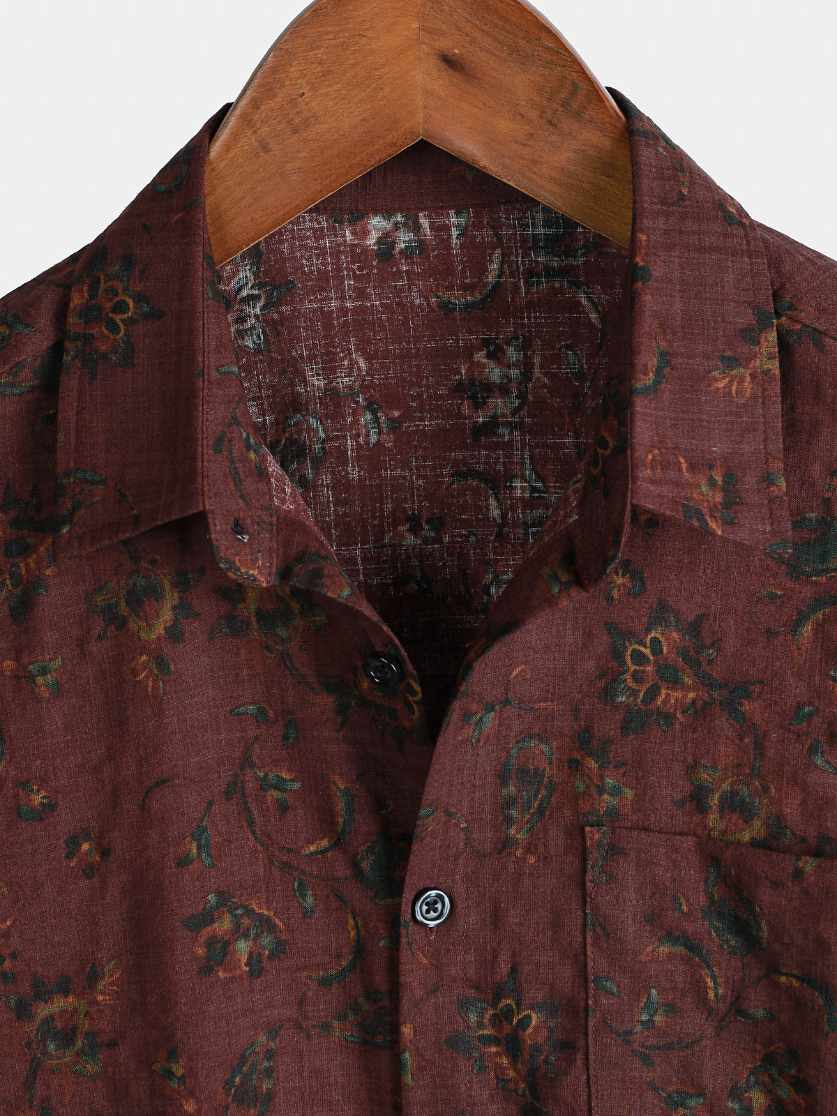 Men's Boho Retro Floral Print Summer Shirt