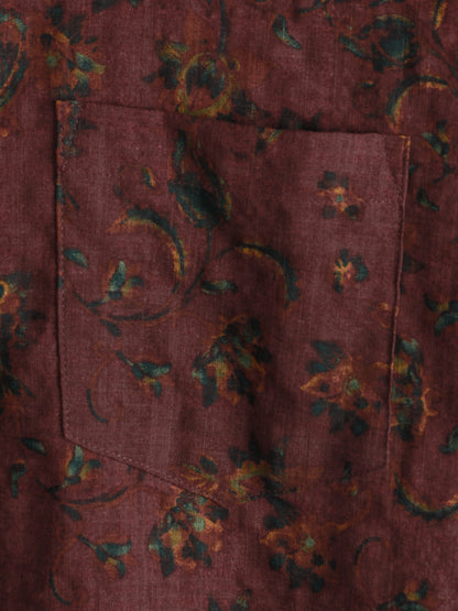 Men's Boho Retro Floral Print Summer Shirt