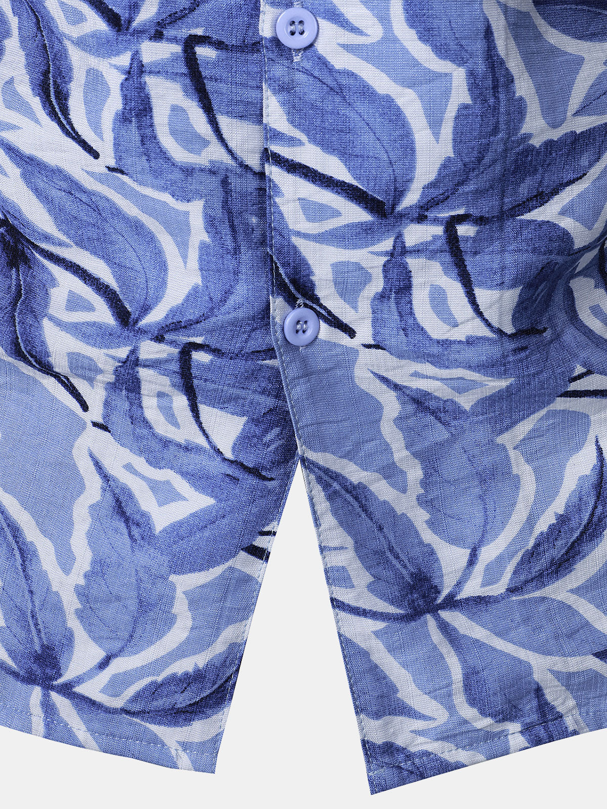 Men's Blue Tropical Print Pocket Resort Short Sleeve Shirt