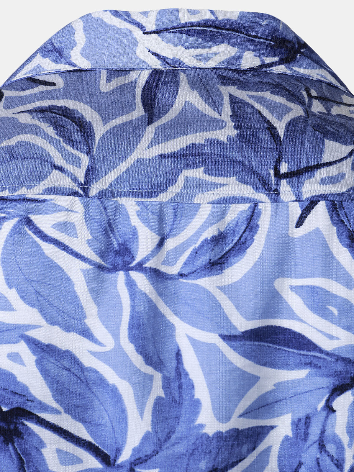 Men's Blue Tropical Print Pocket Resort Short Sleeve Shirt