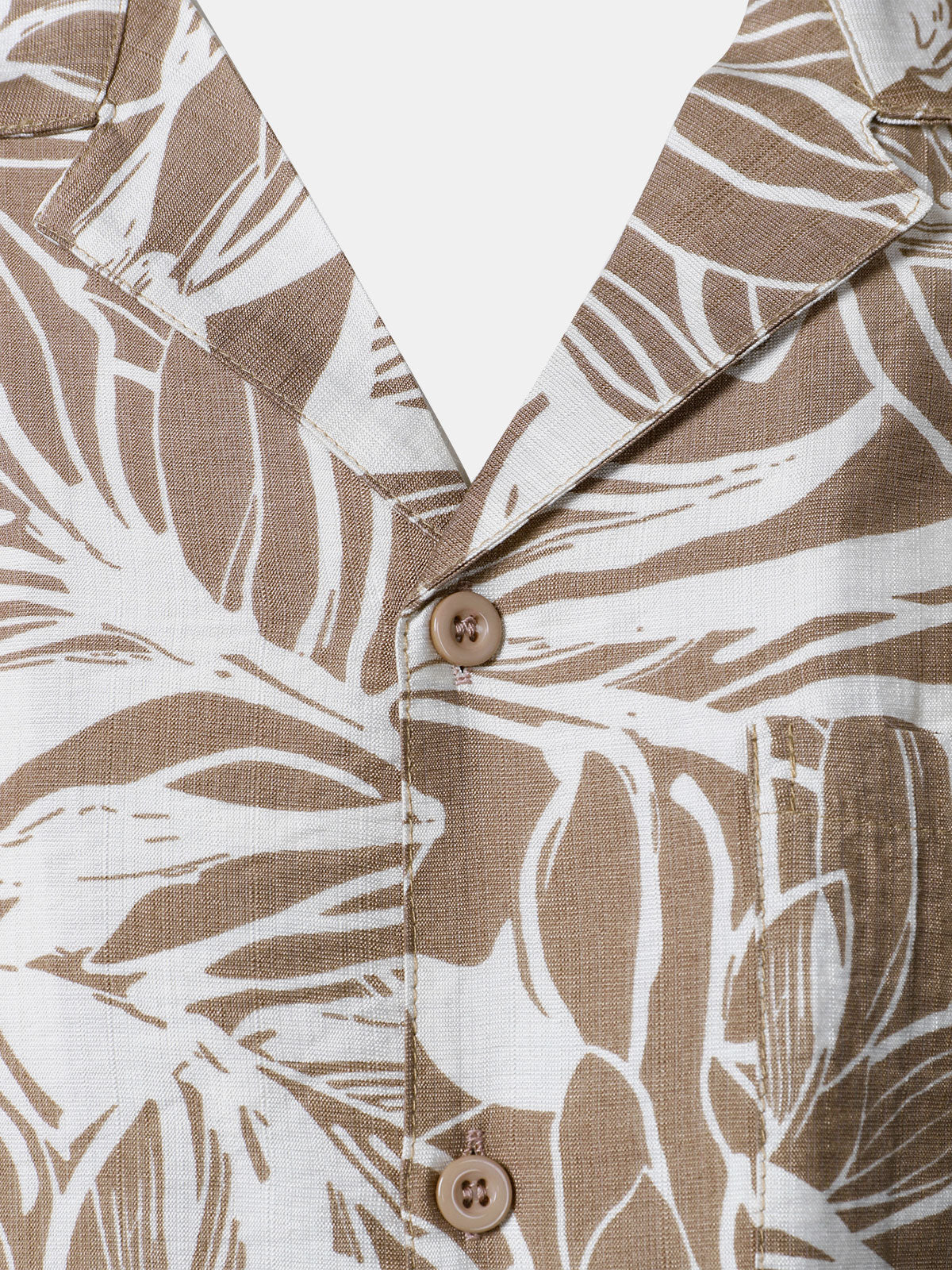 Men's Tropical Print Pocket Holiday Cuban Collar Short Sleeve Shirt