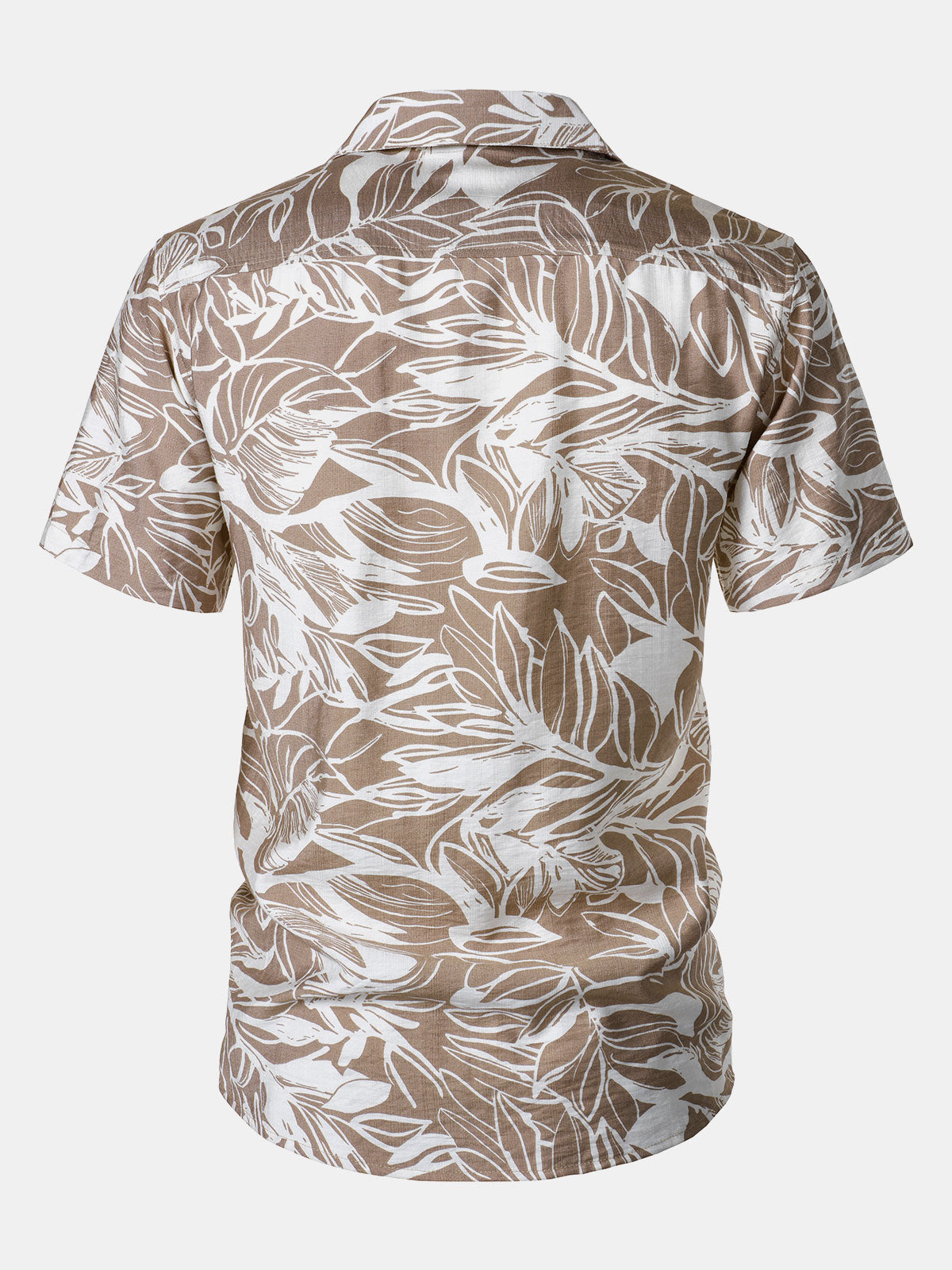 Men's Tropical Print Pocket Holiday Cuban Collar Short Sleeve Shirt