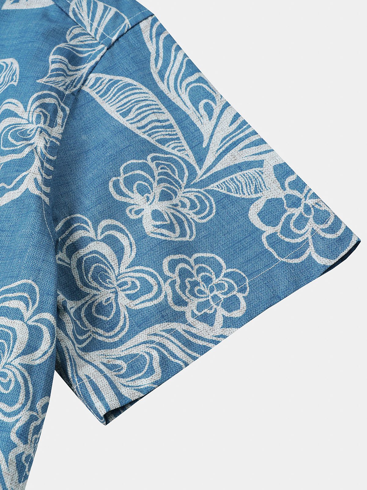 Men's Casual Short Sleeve Tropical Floral Leisure Shirt
