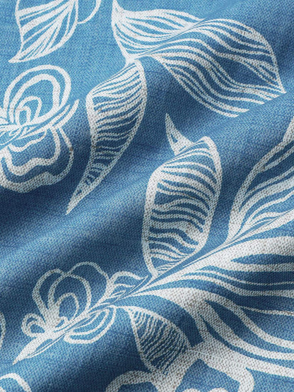 Men's Casual Short Sleeve Tropical Floral Leisure Shirt