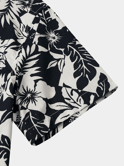 Men’s Cotton Cool Floral Short Sleeve Breathable Casual Beach Summer Shirt