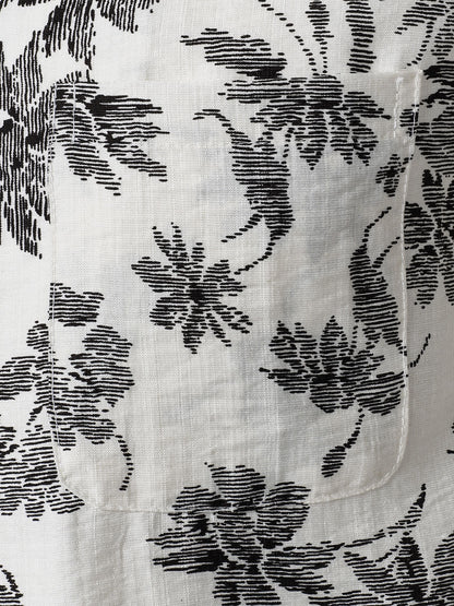 Men's Floral Print Pocket Short Sleeve Hawaiian Shirt