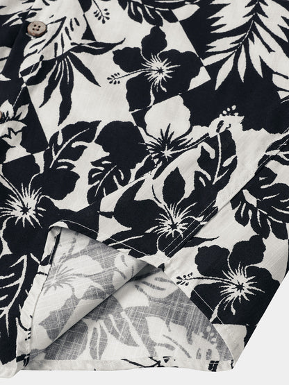 Men’s Cotton Cool Floral Short Sleeve Breathable Casual Beach Summer Shirt
