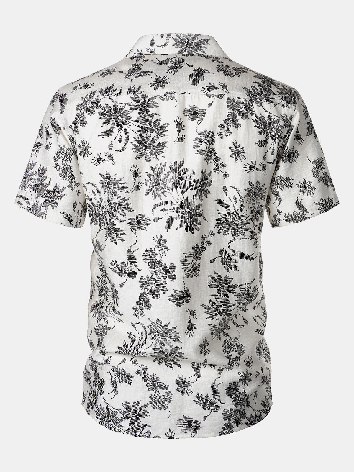 Men's Floral Print Pocket Short Sleeve Hawaiian Shirt