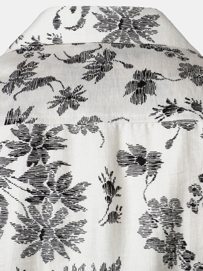 Men's Floral Print Pocket Short Sleeve Hawaiian Shirt