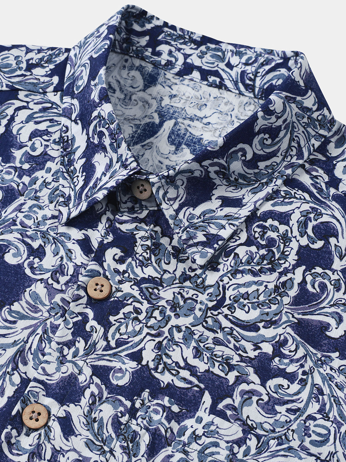 Men’s Classic Floral Short Sleeve Button Up Breathable Cool Vacation Shirt