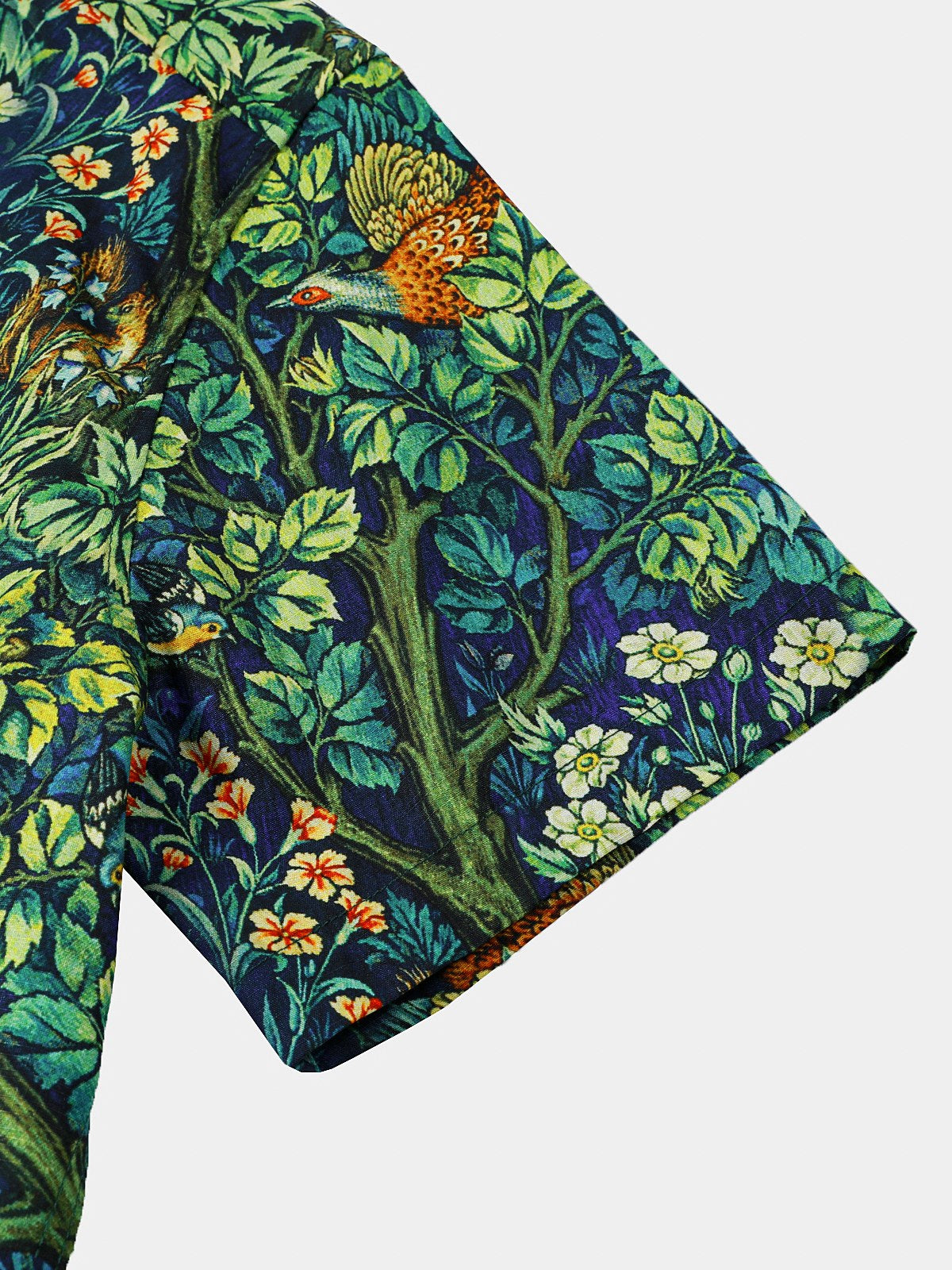 Men's Tropical Green Botanical Cotton Hawaiian Shirt
