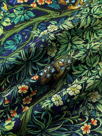Men's Tropical Green Botanical Cotton Hawaiian Shirt