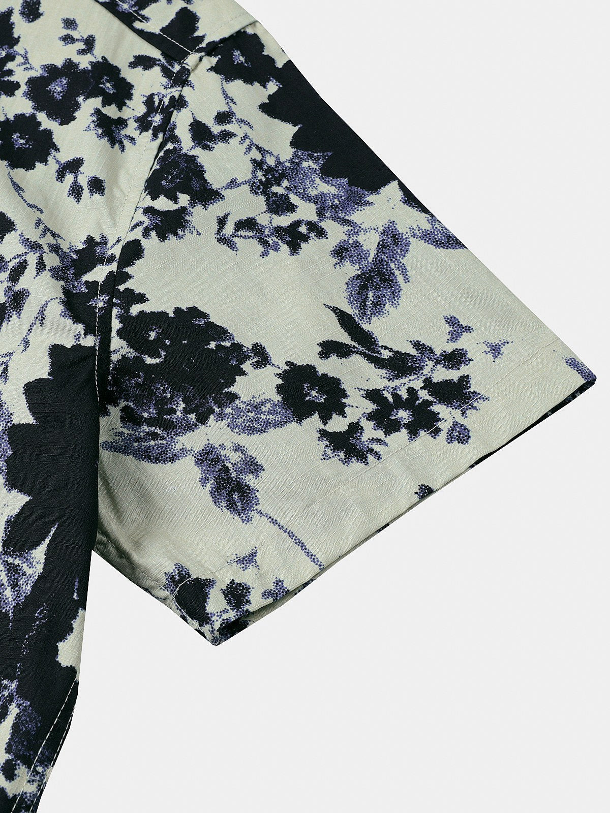 Men's Short Sleeve Ink Wash Floral Cotton Resort Shirt