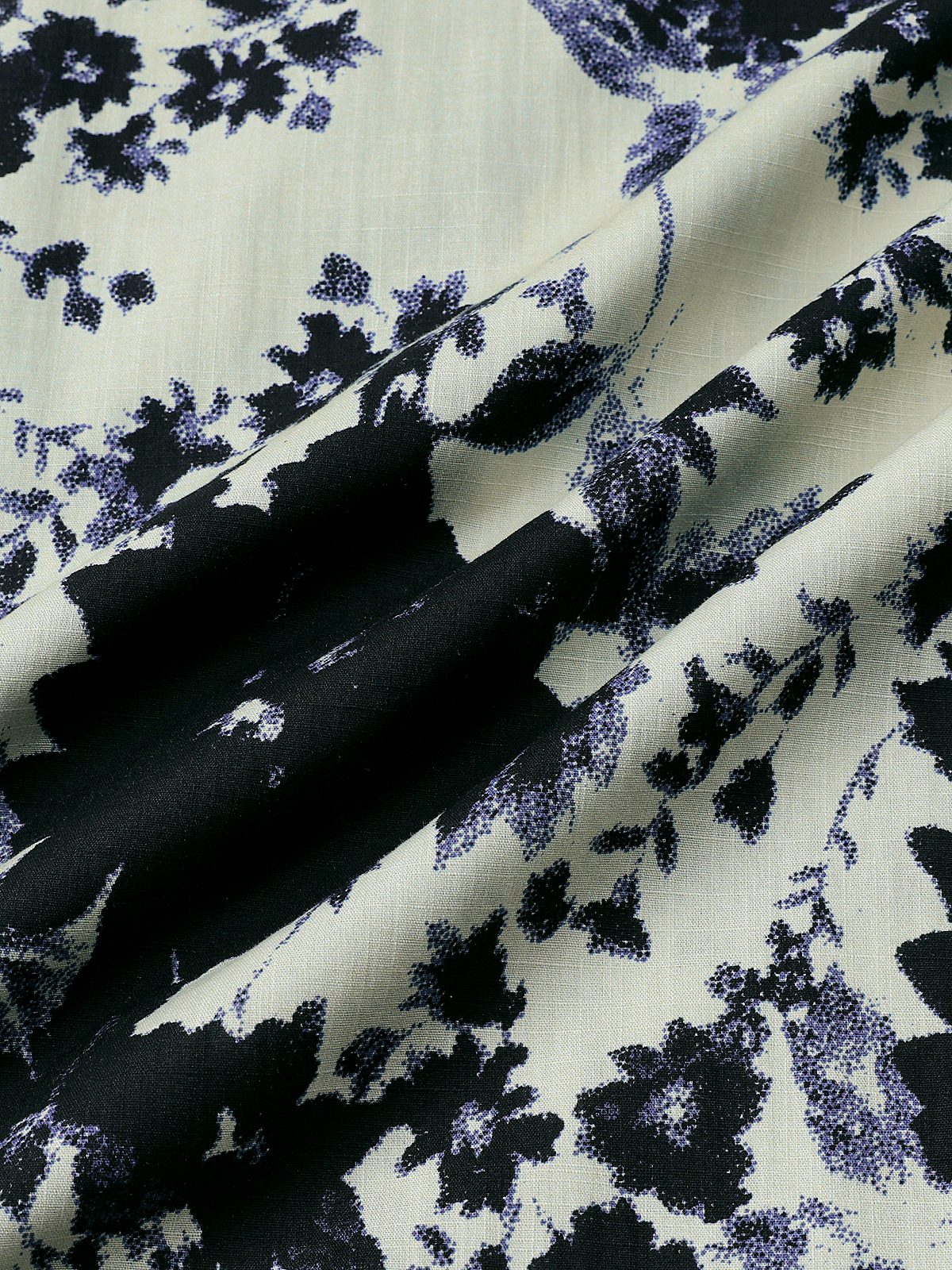 Men's Short Sleeve Ink Wash Floral Cotton Resort Shirt