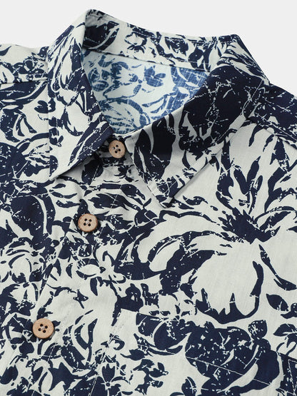 Men's Short Sleeve Breathable Cotton Seaside Vacation Shirt
