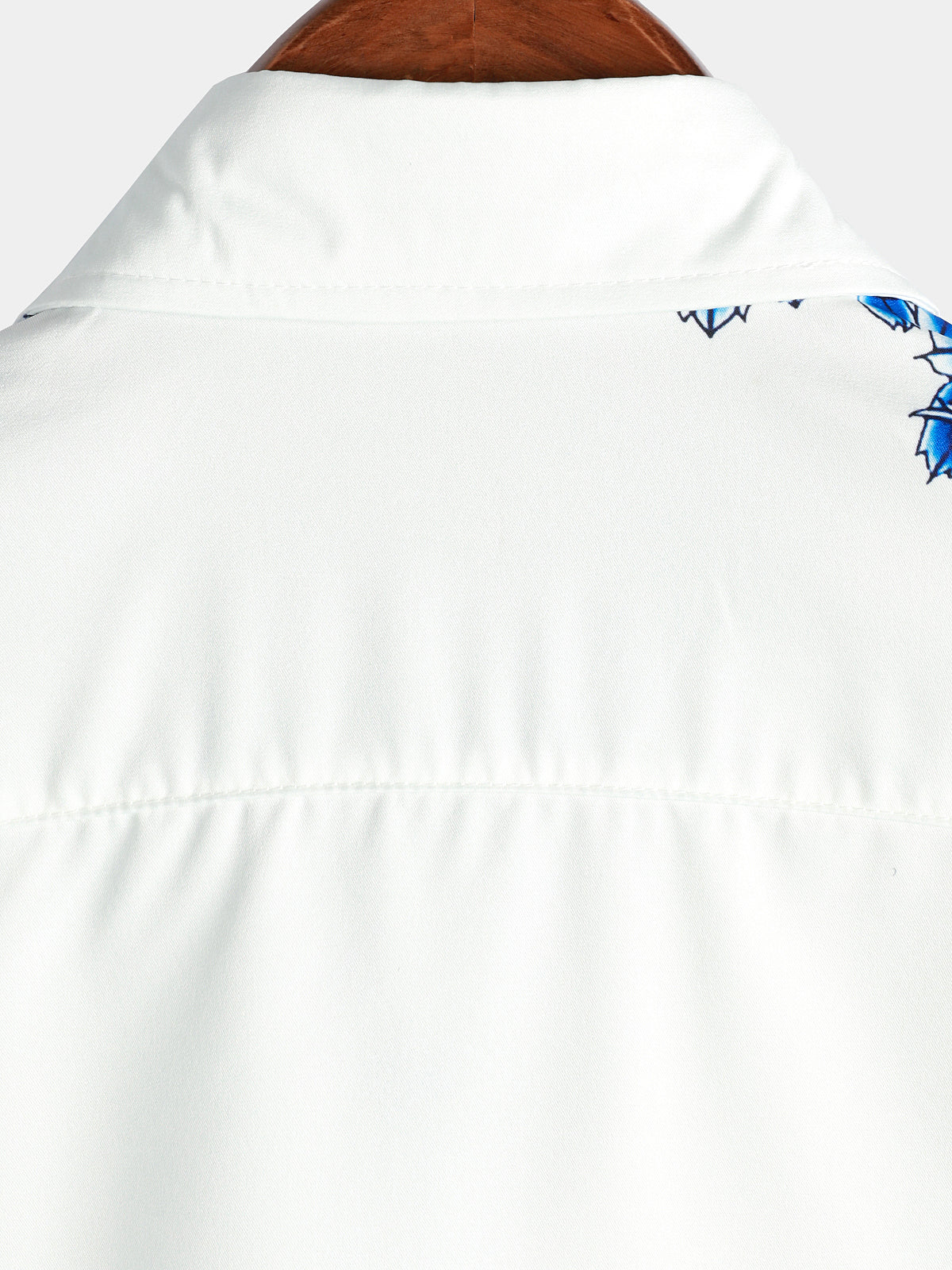 Men's Blue Floral Printed Button Up Short Sleeve Casual Shirt