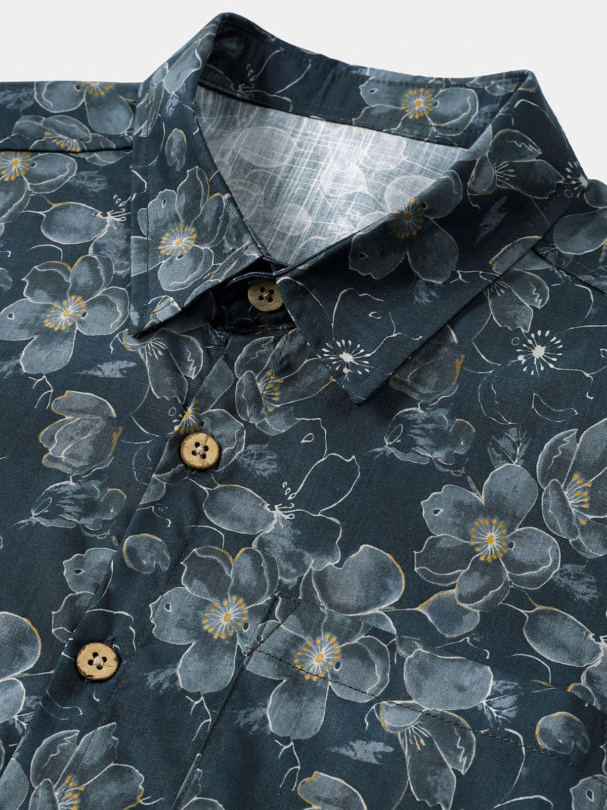 Men’s Classic Vintage Floral Short Sleeve Button Down Breathable Cool Casual Shirt