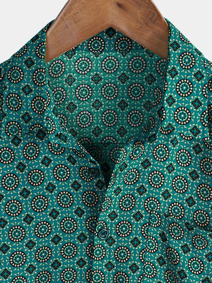 Men's Button Up Vintage Summer Holiday Short Sleeve Shirt