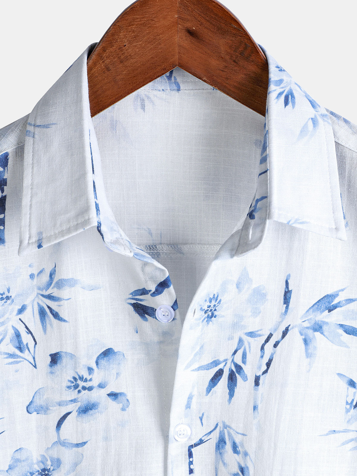 Men's Elegant Blossom Print Casual Short Sleeve Shirt