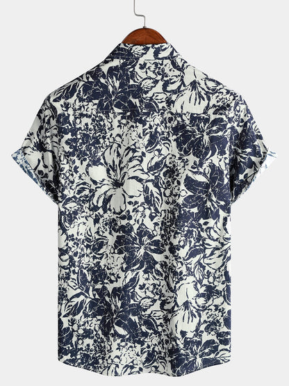 Men's Short Sleeve Breathable Cotton Seaside Vacation Shirt