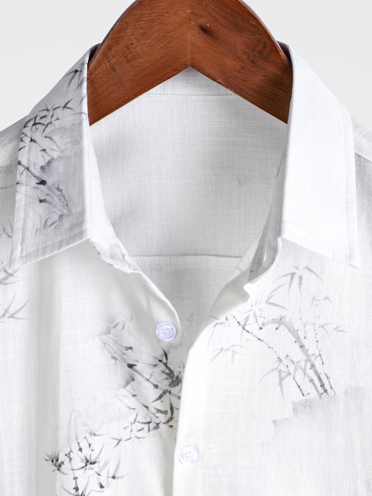 Men's Bamboo Print Casual Short Sleeve Shirt