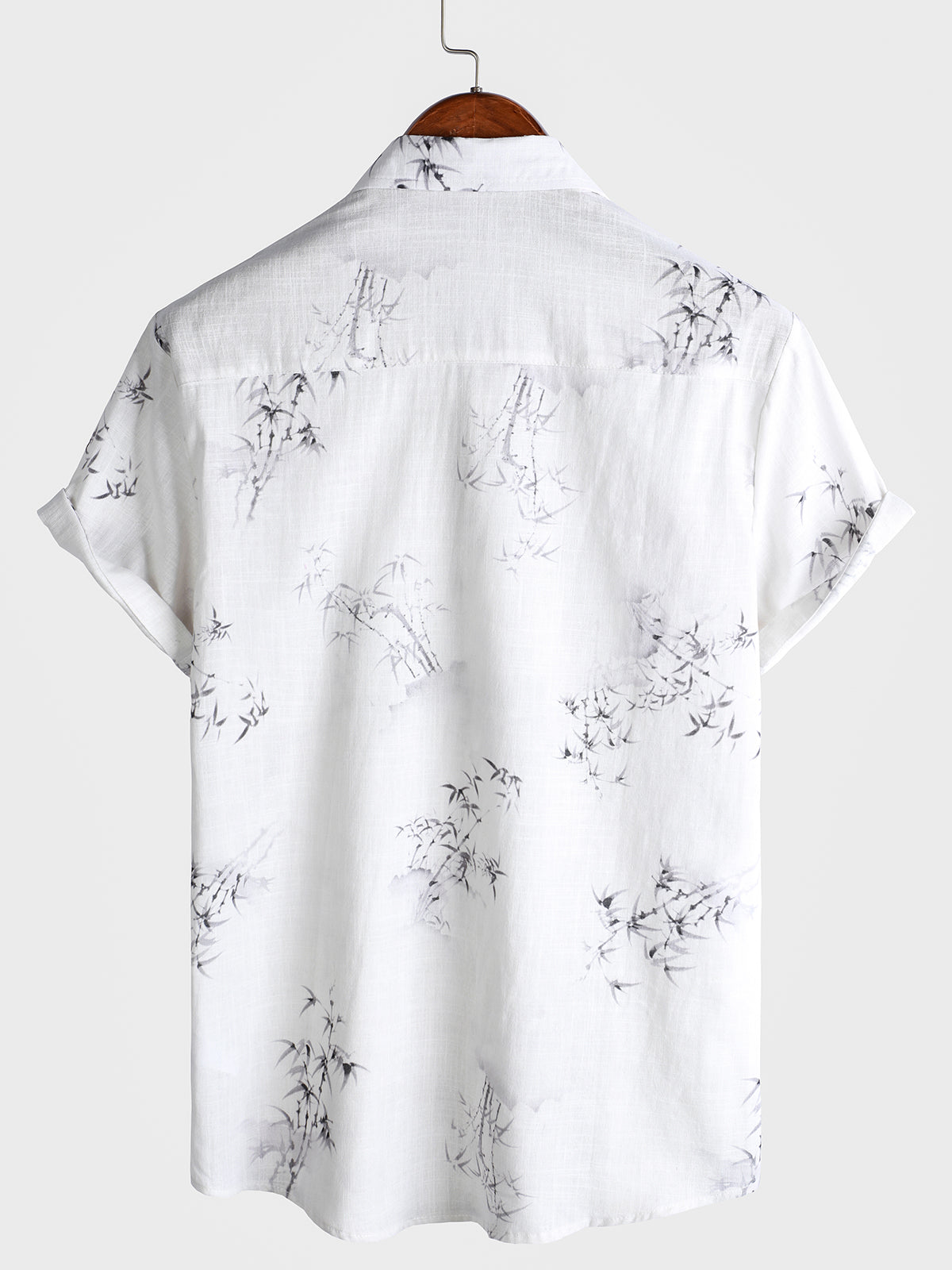 Men's Bamboo Print Casual Short Sleeve Shirt