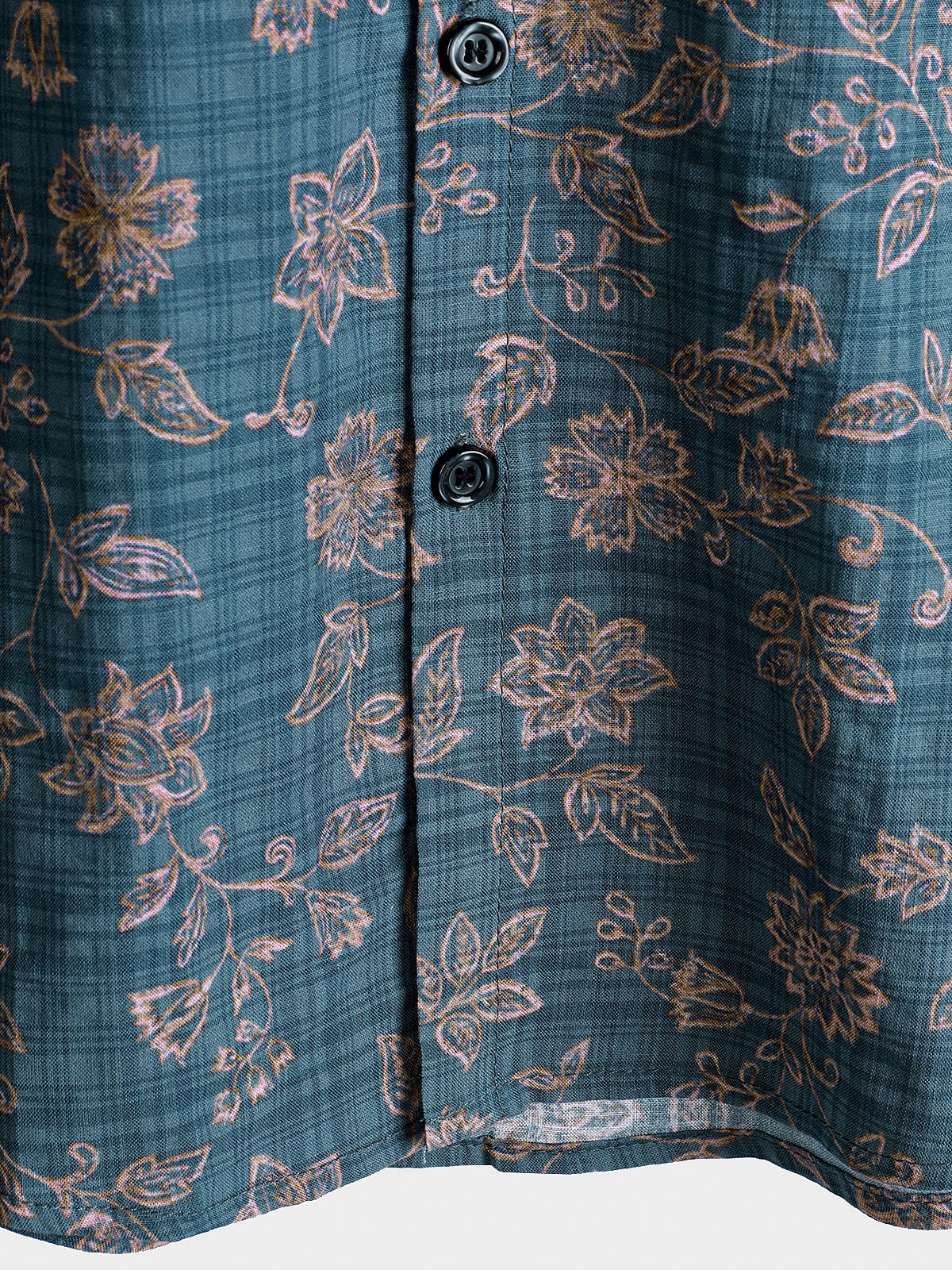 Men's Vintage Floral Breathable Cotton Short Sleeve Shirt