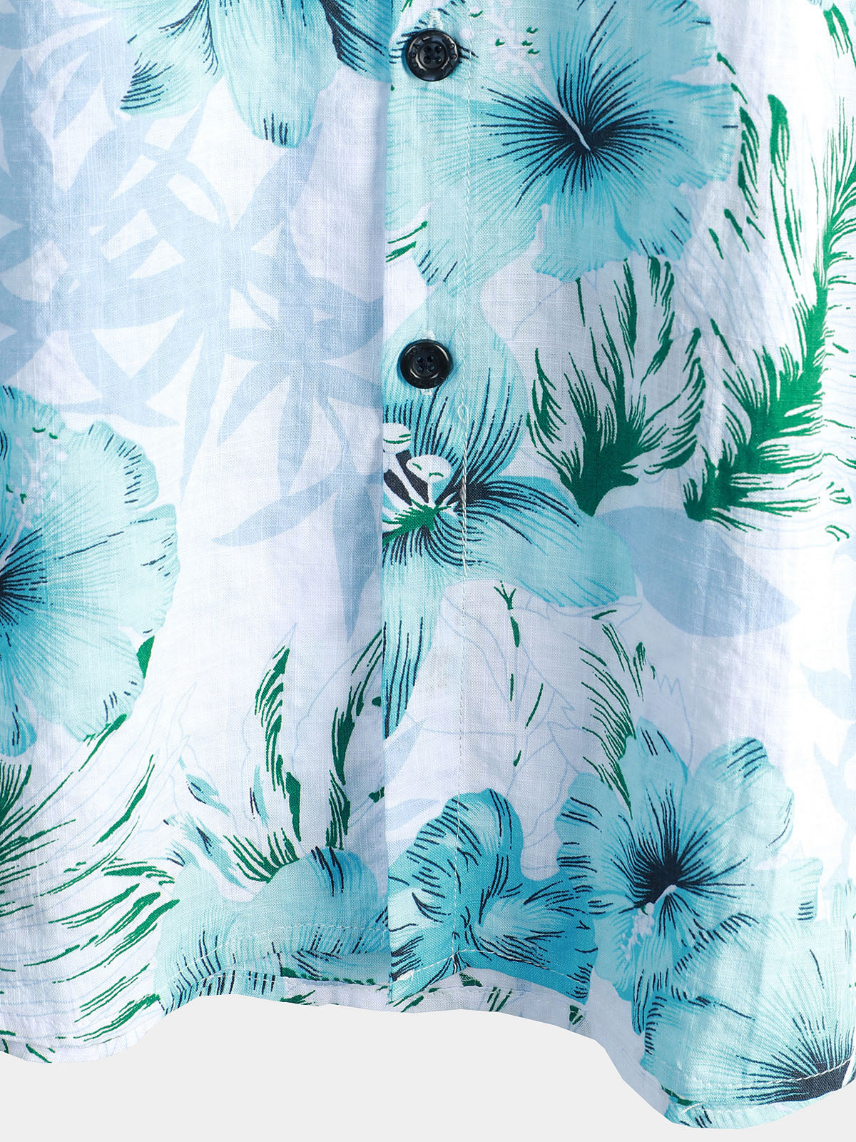 Men's Floral Tropical Button Up Blue Hibiscus Summer Holiday Beach Hawaiian Short Sleeve Shirt
