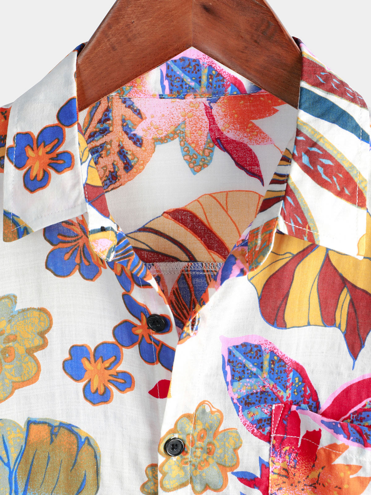 Men's Summer Colorful Floral Casual Vacation Flower Button Short Sleeve Summer Shirt