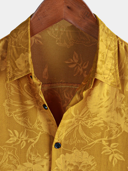 Men's Hawaiian Floral Short Sleeve Summer Beach Shirt