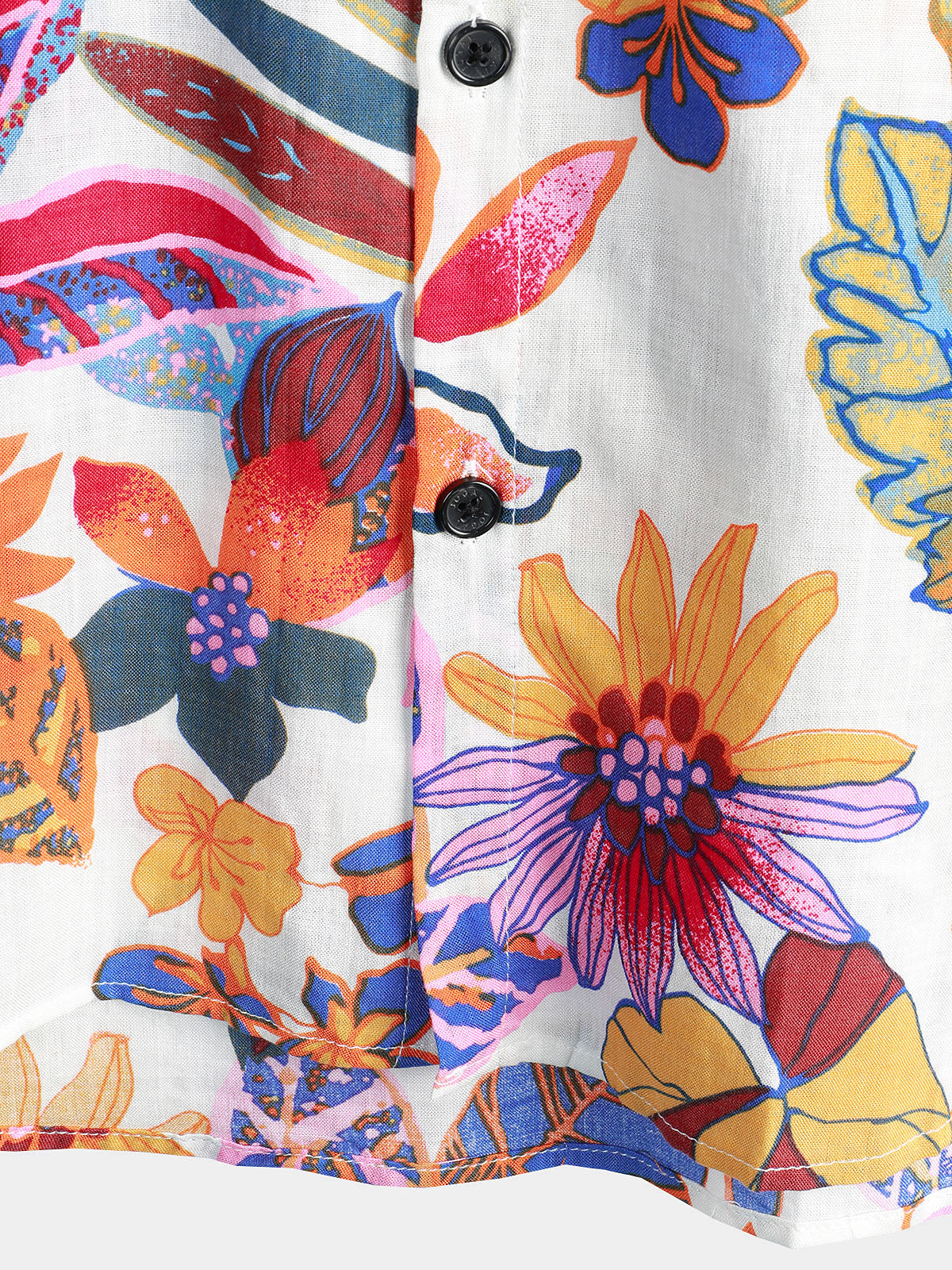 Men's Summer Colorful Floral Casual Vacation Flower Button Short Sleeve Summer Shirt
