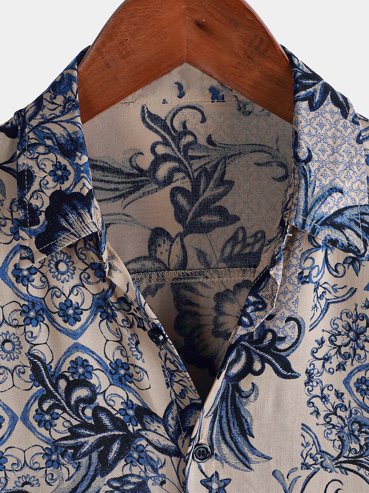 Men's Hawaiian Floral Summer Beach Short Sleeve Shirt