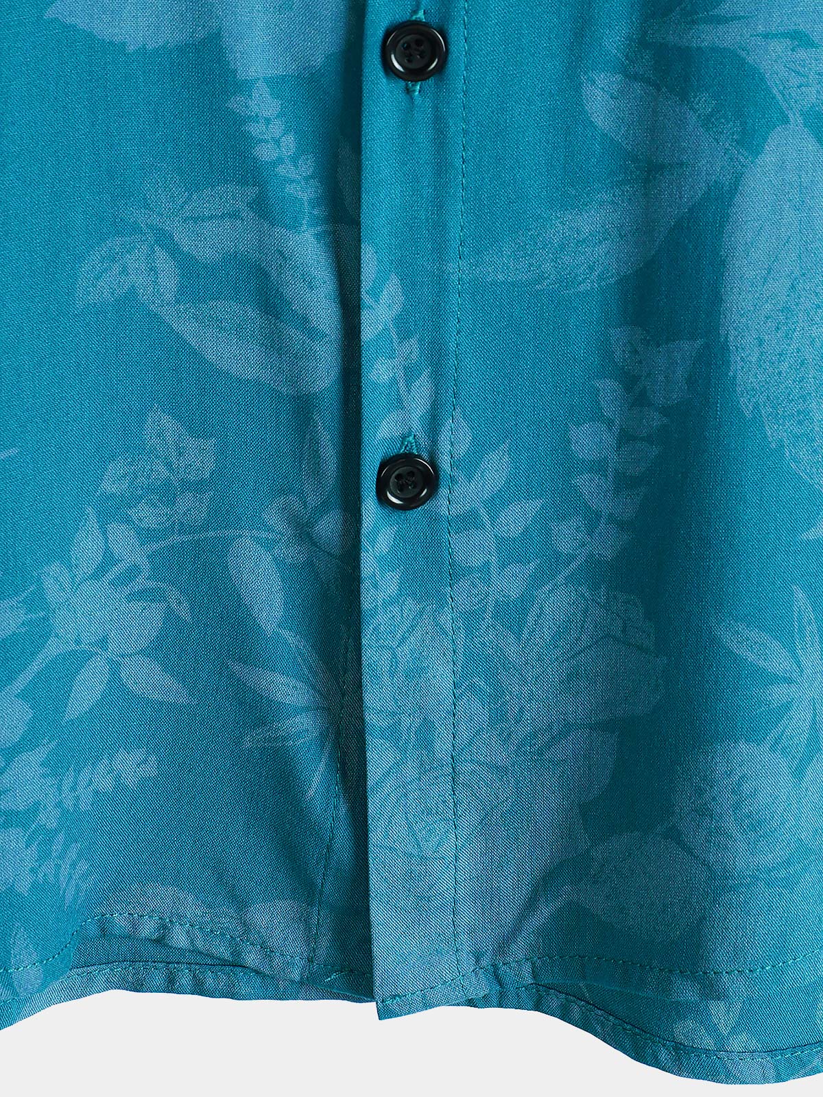 Men's Hawaiian Blue Floral Summer Beach Short Sleeve Shirt