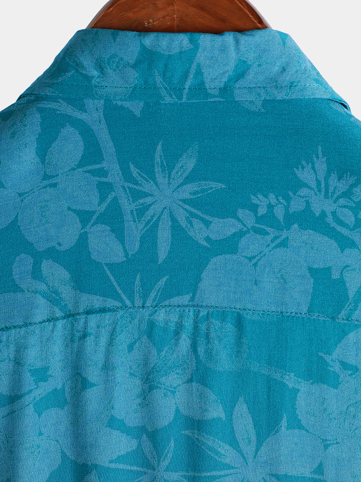 Men's Hawaiian Blue Floral Summer Beach Short Sleeve Shirt