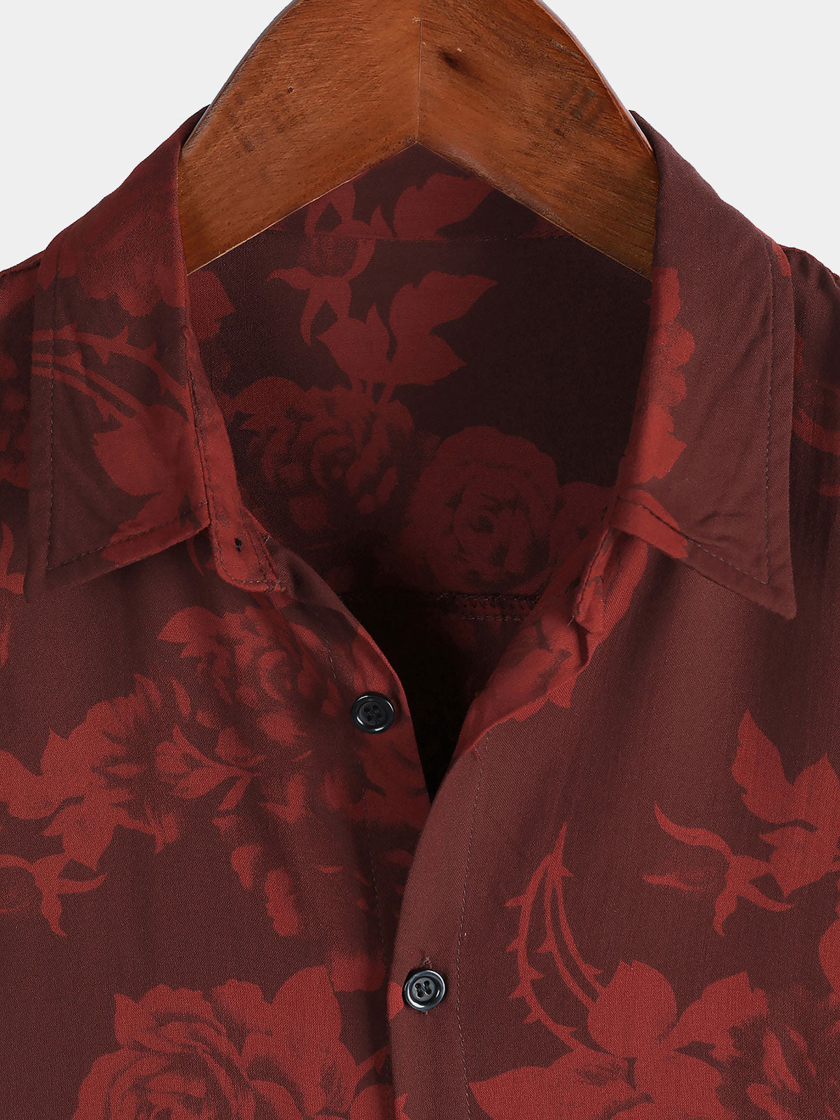 Men's Hawaiian Red Floral Summer Beach Short Sleeve Shirt