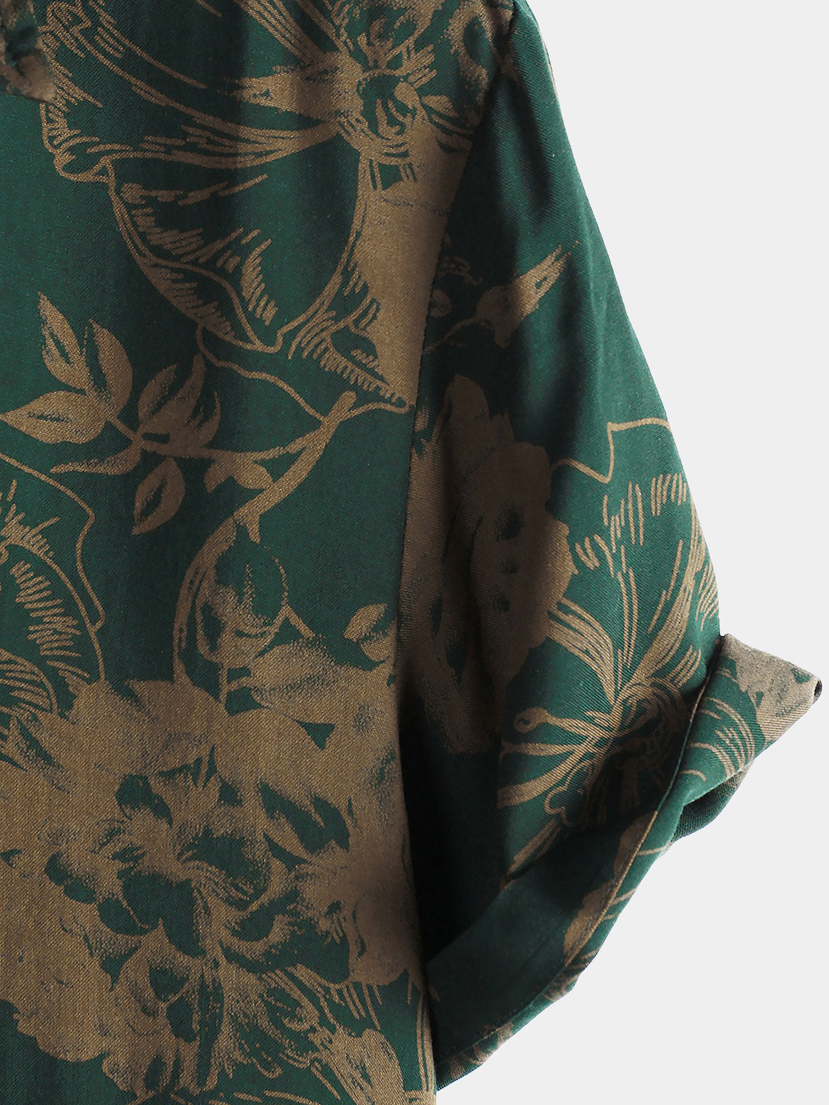 Men's Hawaiian Vintage Floral Summer Beach Short Sleeve Shirt