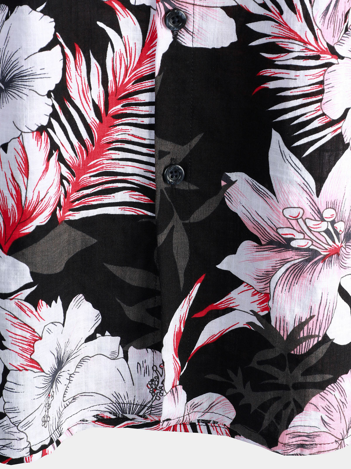Men's Tropical Pink Floral Button Up Hibiscus Summer Holiday Beach Hawaiian Short Sleeve Shirt