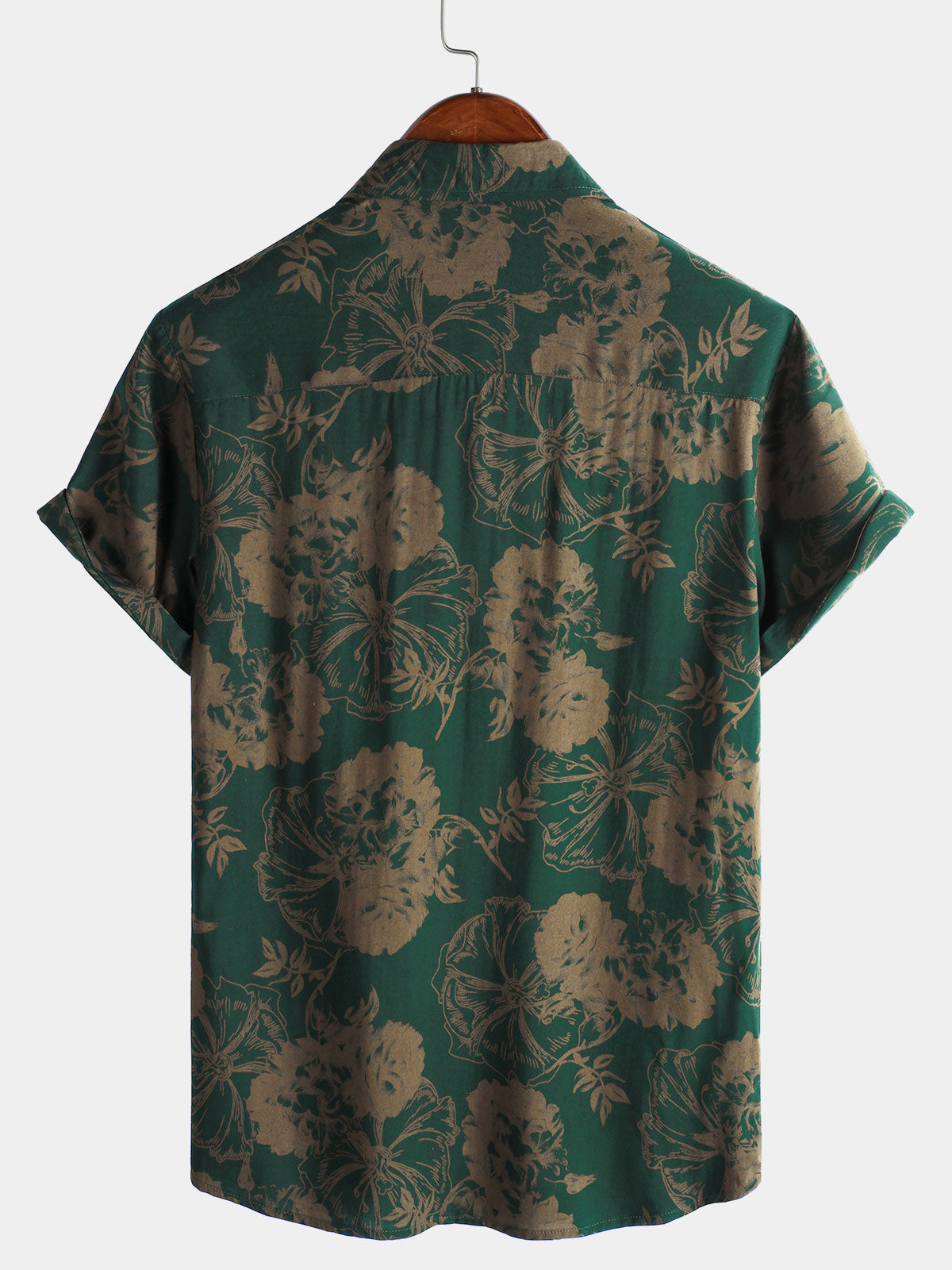 Men's Hawaiian Vintage Floral Summer Beach Short Sleeve Shirt
