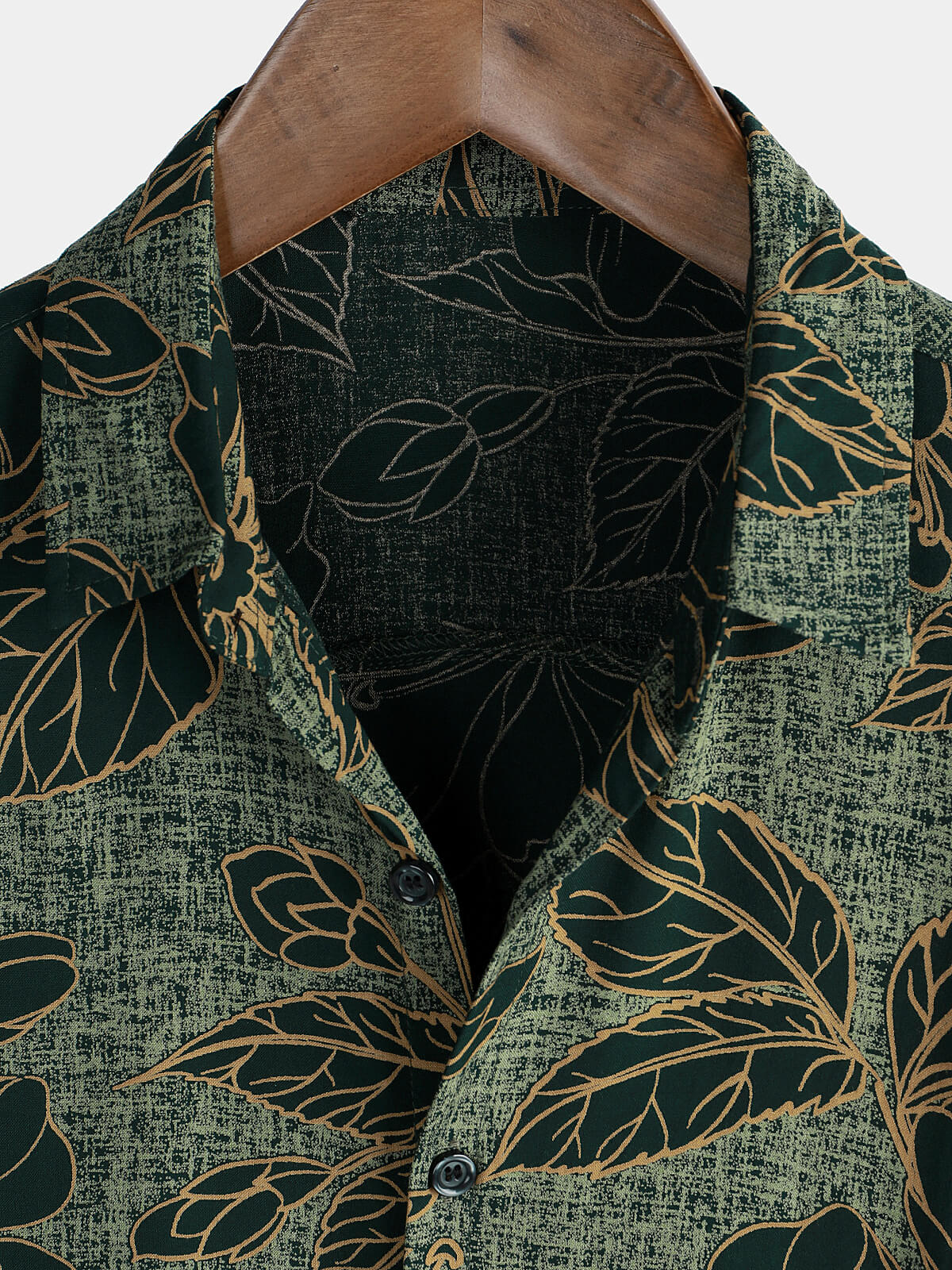 Men's Floral Vintage Green Summer Holiday Button Up Short Sleeve Shirt