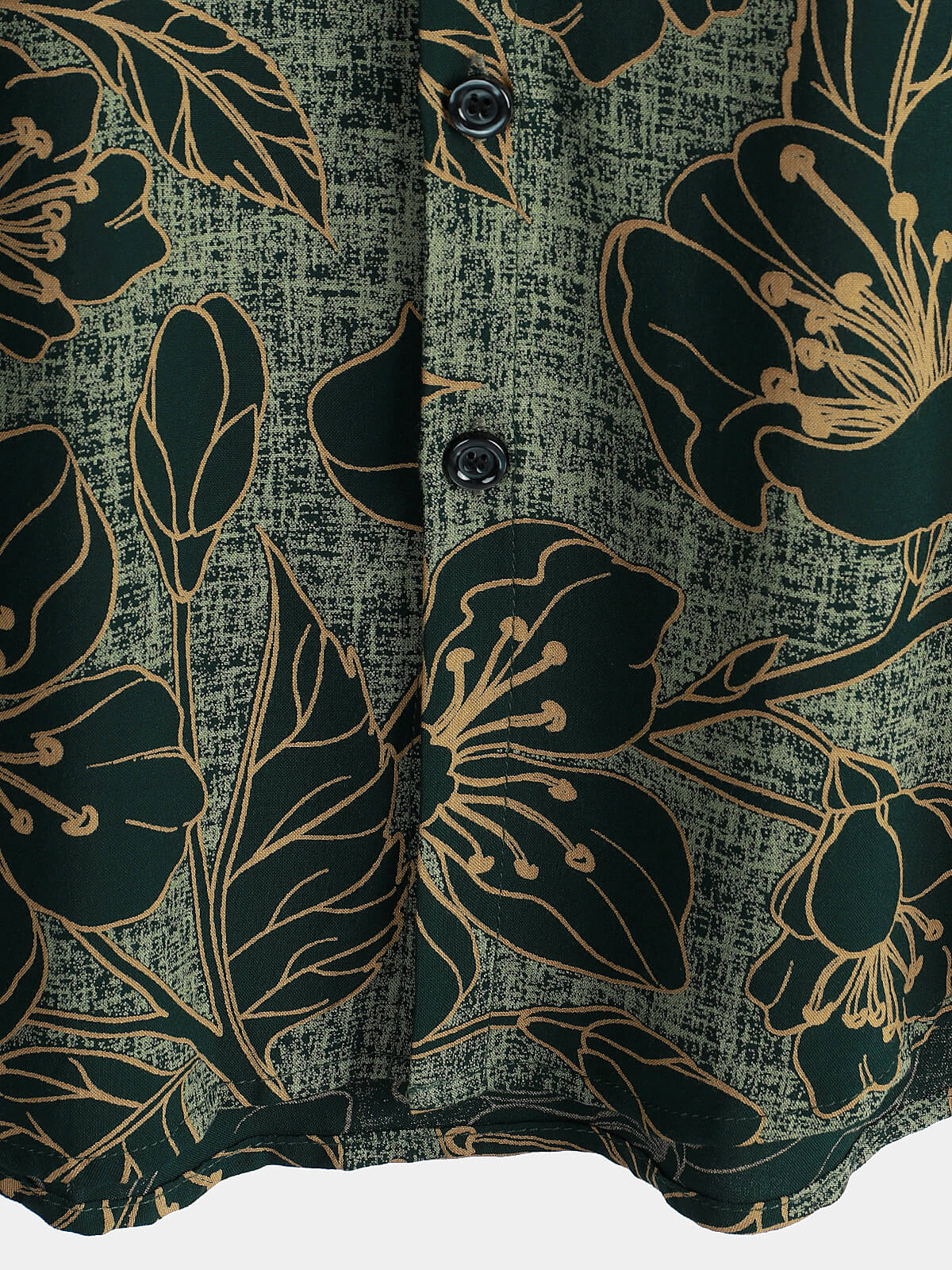 Men's Floral Vintage Green Summer Holiday Button Up Short Sleeve Shirt