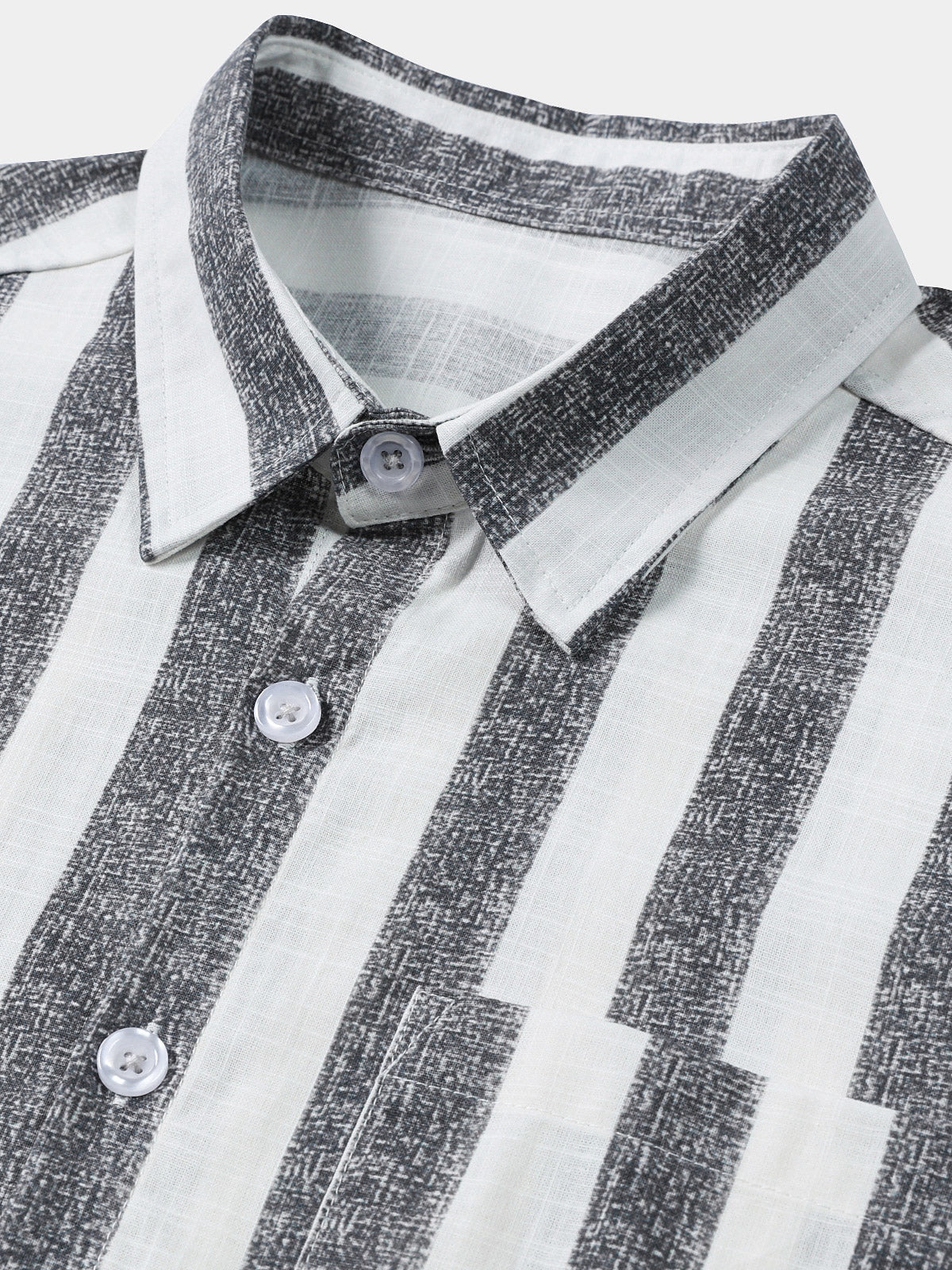 Men’s Breathable Cotton Stripe Short Sleeve Lightweight Cool Casual Summer Shirt
