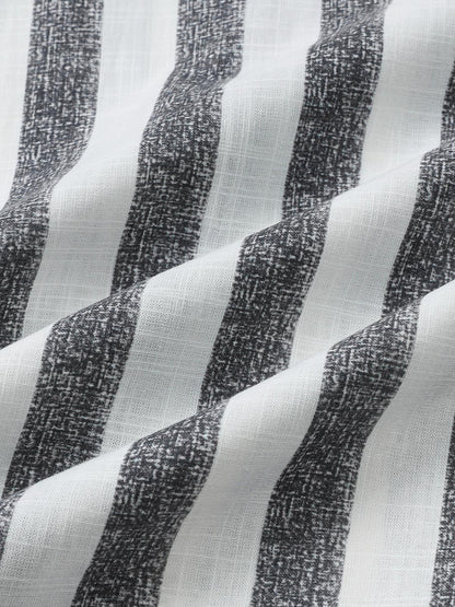 Men’s Breathable Cotton Stripe Short Sleeve Lightweight Cool Casual Summer Shirt
