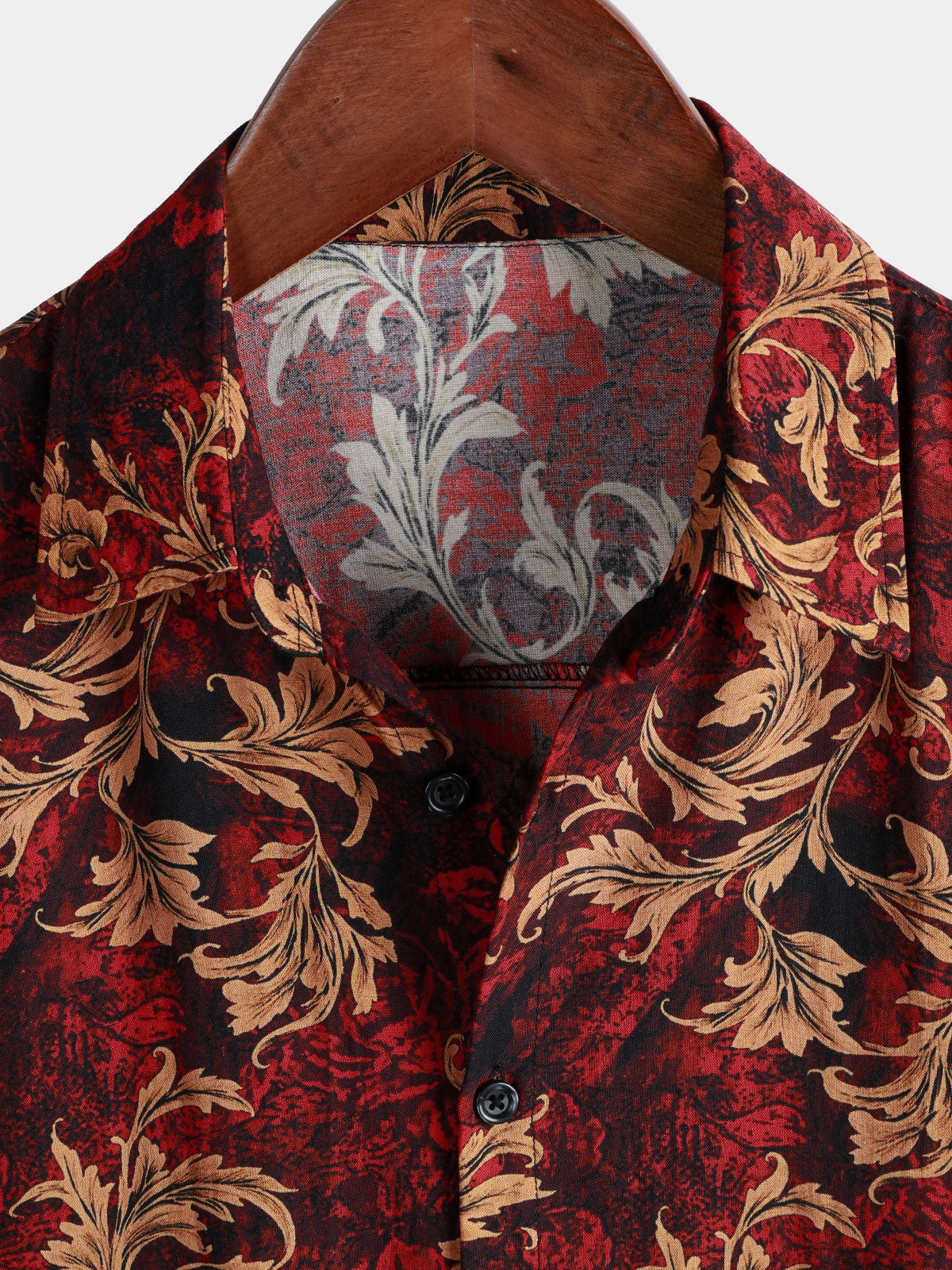 Men's Vintage Floral Print Short Sleeve Button Up Hawaiian Summer Shirt