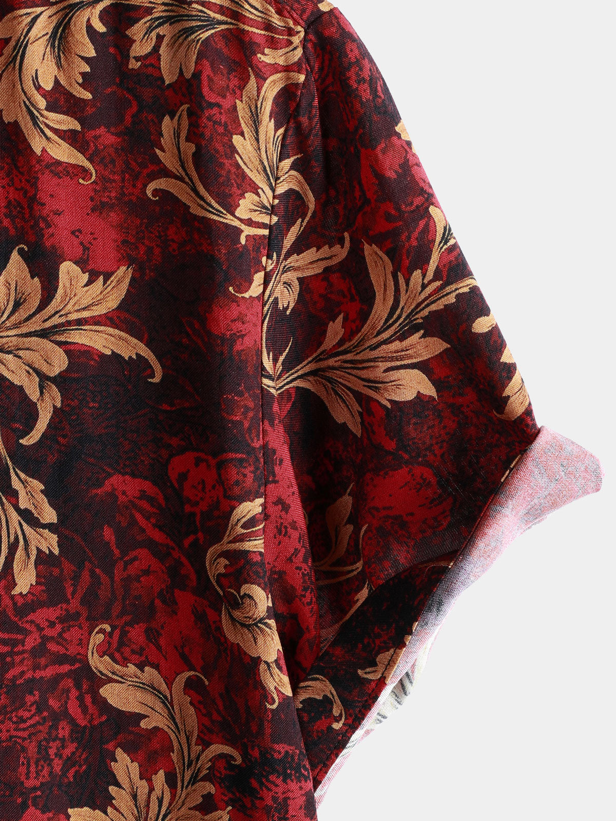 Men's Vintage Floral Print Short Sleeve Button Up Hawaiian Summer Shirt