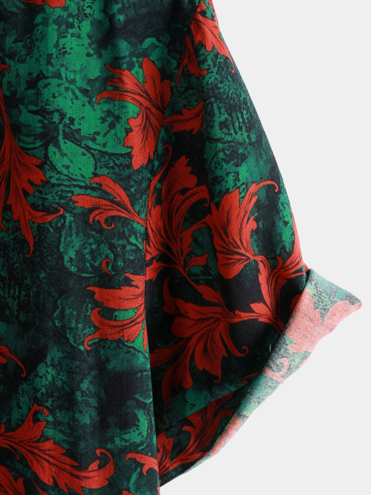 Men's Retro Floral Print Short Sleeve Button Up Shirt