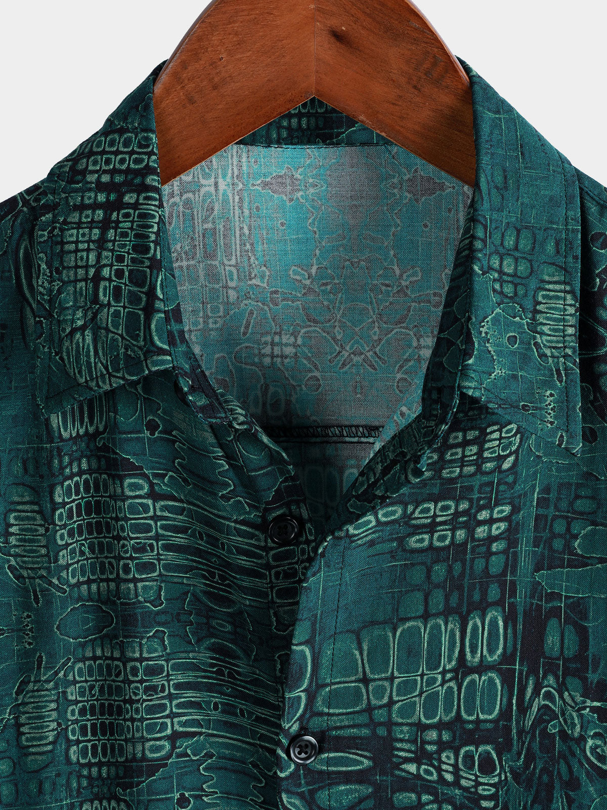 Men's Green Vintage Casual Short Sleeve Shirt
