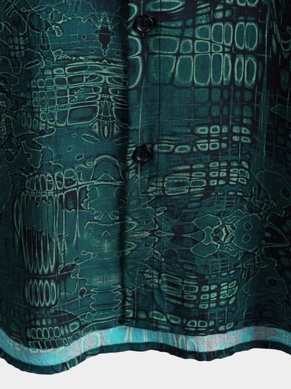 Men's Green Vintage Casual Short Sleeve Shirt