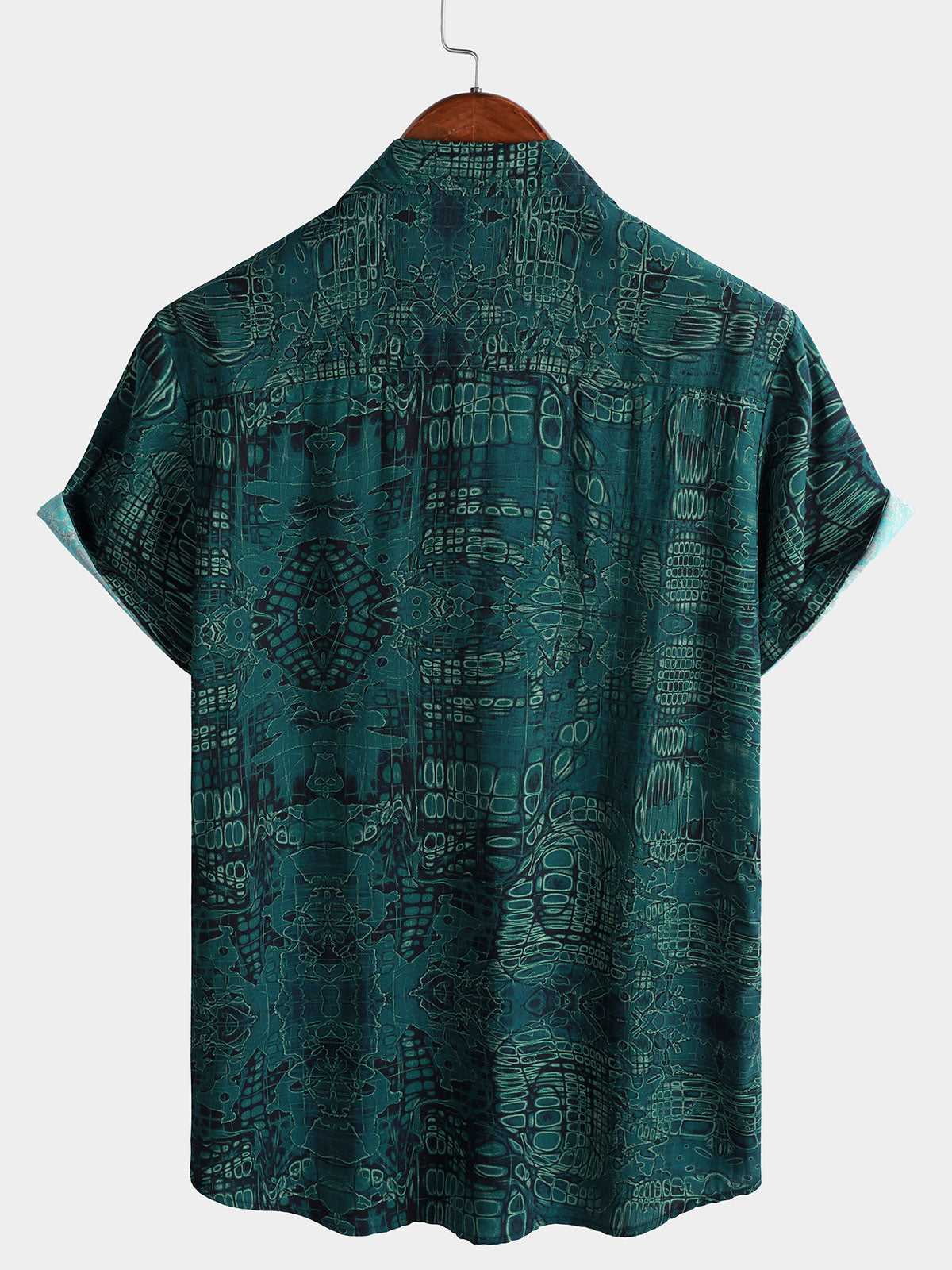 Men's Green Vintage Casual Short Sleeve Shirt